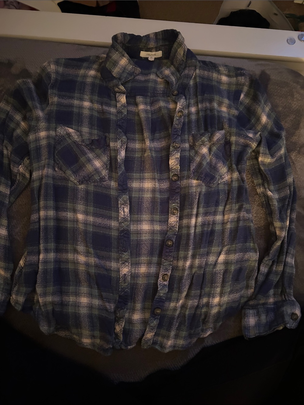 Maurices Blue Plaid Button-Down Shirt